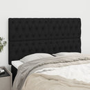 sengegavl sort 144x7x118/128 cm stof - xlshop.dk