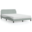 sengeramme Dover 137x190 cm fløjl lysegrå - xlshop.dk