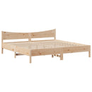 sengeramme med sengegavl 200x200 cm massivt fyrretræ - xlshop.dk