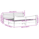sengeramme med sengegavl 200x200 cm massivt fyrretræ - xlshop.dk