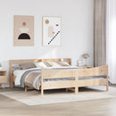 sengeramme med sengegavl 200x200 cm massivt fyrretræ - xlshop.dk