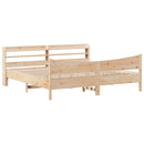sengeramme med sengegavl 200x200 cm massivt fyrretræ - xlshop.dk