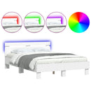 sengeramme med sengegavl og LED-lys 120x190 cm hvid - xlshop.dk