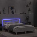 sengeramme med sengegavl og LED-lys 120x190 cm hvid - xlshop.dk