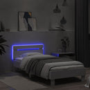 sengeramme med sengegavl og LED-lys 90x200 cm hvid - xlshop.dk