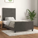Sengeramme uden madras Mørkegrå 80x200 cm Fløjl - xlshop.dk