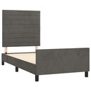 Sengeramme uden madras Mørkegrå 80x200 cm Fløjl - xlshop.dk