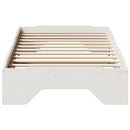 sengeramme uden madras stabelbar 90x190 cm massivt træ hvid - xlshop.dk