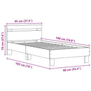 Sengestel Gammelt træ 90 x 190 cm Konstrueret træ - xlshop.dk