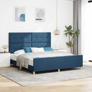 Sengestel med hovedgærde Blå 180 x 200 cm Stof - xlshop.dk