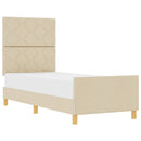Sengestel med hovedgærde Creme 80 x 200 cm Stof - xlshop.dk