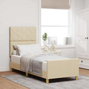 Sengestel med hovedgærde Creme 80 x 200 cm Stof - xlshop.dk