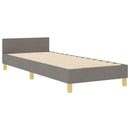 Sengestel med hovedgærde Gråbrun 80 x 200 cm Stof - xlshop.dk