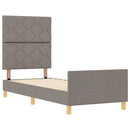 Sengestel med hovedgærde Gråbrun 80 x 200 cm Stof - xlshop.dk