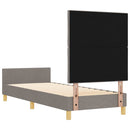 Sengestel med hovedgærde Gråbrun 80 x 200 cm Stof - xlshop.dk