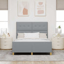 Sengestel med hovedgærde Lysegrå 160 x 200 cm Stof - xlshop.dk