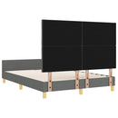 Sengestel med hovedgærde Mørkegrå 140 x 190 cm Stof - xlshop.dk