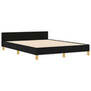 Sengestel med hovedgærde Sort 160 x 200 cm Stof - xlshop.dk