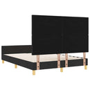 Sengestel med hovedgærde Sort 160 x 200 cm Stof - xlshop.dk