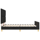 Sengestel med hovedgærde Sort 160 x 200 cm Stof - xlshop.dk