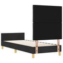 Sengestel med hovedgærde Sort 80 x 200 cm Stof - xlshop.dk