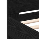Sengestel med hovedgærde Sort eg 160 x 200 cm Konstrueret træ - xlshop.dk