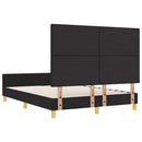 Sengestel med pude med hovedgærde Sort 160 x 200 cm Stof - xlshop.dk