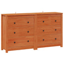 Sideboard 2 pcs VoksBrun 140 x 35 x 80 cm Massivt fyrretræ - xlshop.dk