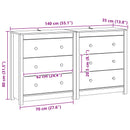 Sideboard 2 pcs VoksBrun 140 x 35 x 80 cm Massivt fyrretræ - xlshop.dk