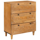 Sideboard 3 stk. 180 x 33,5 x 75 cm Massivt mangotræ Brun - xlshop.dk