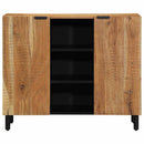 Sideboard med hylde Brun 90 x 33 x 75 cm Massivt mangotræ - xlshop.dk