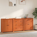 Sideboard med skuffe 3 pcs VoksBrun Massivt fyrretræ - xlshop.dk