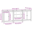 Sideboard med skuffe 3 pcs VoksBrun Massivt fyrretræ - xlshop.dk