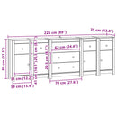 Sideboard med skuffe 5 pcs VoksBrun Massivt fyrretræ - xlshop.dk