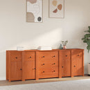 Sideboard med skuffe 5 pcs VoksBrun Massivt fyrretræ - xlshop.dk