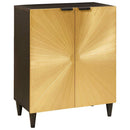 Sideboard Sort og Guld 60 x 33 x 75 cm Massivt mangotræ - xlshop.dk