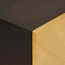 Sideboard Sort og Guld 60 x 33 x 75 cm Massivt mangotræ - xlshop.dk