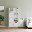 sidekabinetter 5 stk ODDA 40x24x79 cm massivt fyrretræ hvid - xlshop.dk