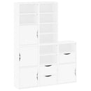 sidekabinetter 5 stk ODDA 40x24x79 cm massivt fyrretræ hvid - xlshop.dk