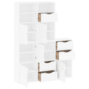 sidekabinetter 5 stk ODDA 40x24x79 cm massivt fyrretræ hvid - xlshop.dk
