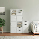 sidekabinetter 5 stk ODDA 40x24x79 cm massivt fyrretræ hvid - xlshop.dk