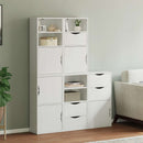 sidekabinetter 5 stk ODDA 40x24x79 cm massivt fyrretræ hvid - xlshop.dk