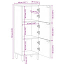 skab 40x33x110 cm massivt mangotræ brun - xlshop.dk