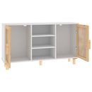 skænk 105x30x60 cm massivt fyrretræ og naturlig rattan hvid - xlshop.dk