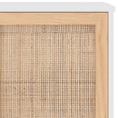 skænk 105x30x60 cm massivt fyrretræ og naturlig rattan hvid - xlshop.dk
