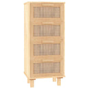skænk 40x30x90 cm massivt fyrretræ og naturlig rattan brun - xlshop.dk