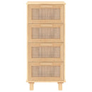 skænk 40x30x90 cm massivt fyrretræ og naturlig rattan brun - xlshop.dk