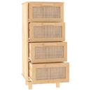 skænk 40x30x90 cm massivt fyrretræ og naturlig rattan brun - xlshop.dk