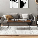 sofabord 100x50x35 cm konstrueret træ brun egetræsfarve - xlshop.dk