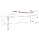 sofabord 100x50x35 cm konstrueret træ brun egetræsfarve - xlshop.dk